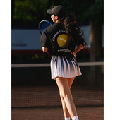 AceBase运动复古美式 后背印花coolmax网球速干短袖 t恤男女上衣