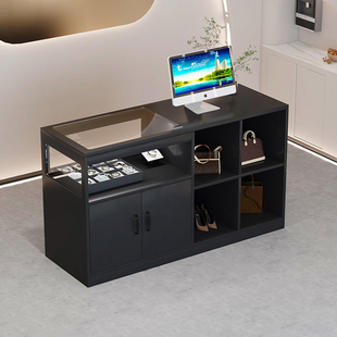 服装店玻璃中岛流水台店铺陈列台女装饰品摆件展示台中古风储物柜