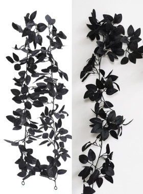 仿真灰色玫瑰花叶藤条动漫萝莉万圣场密室景探案管道空调暗黑哥特