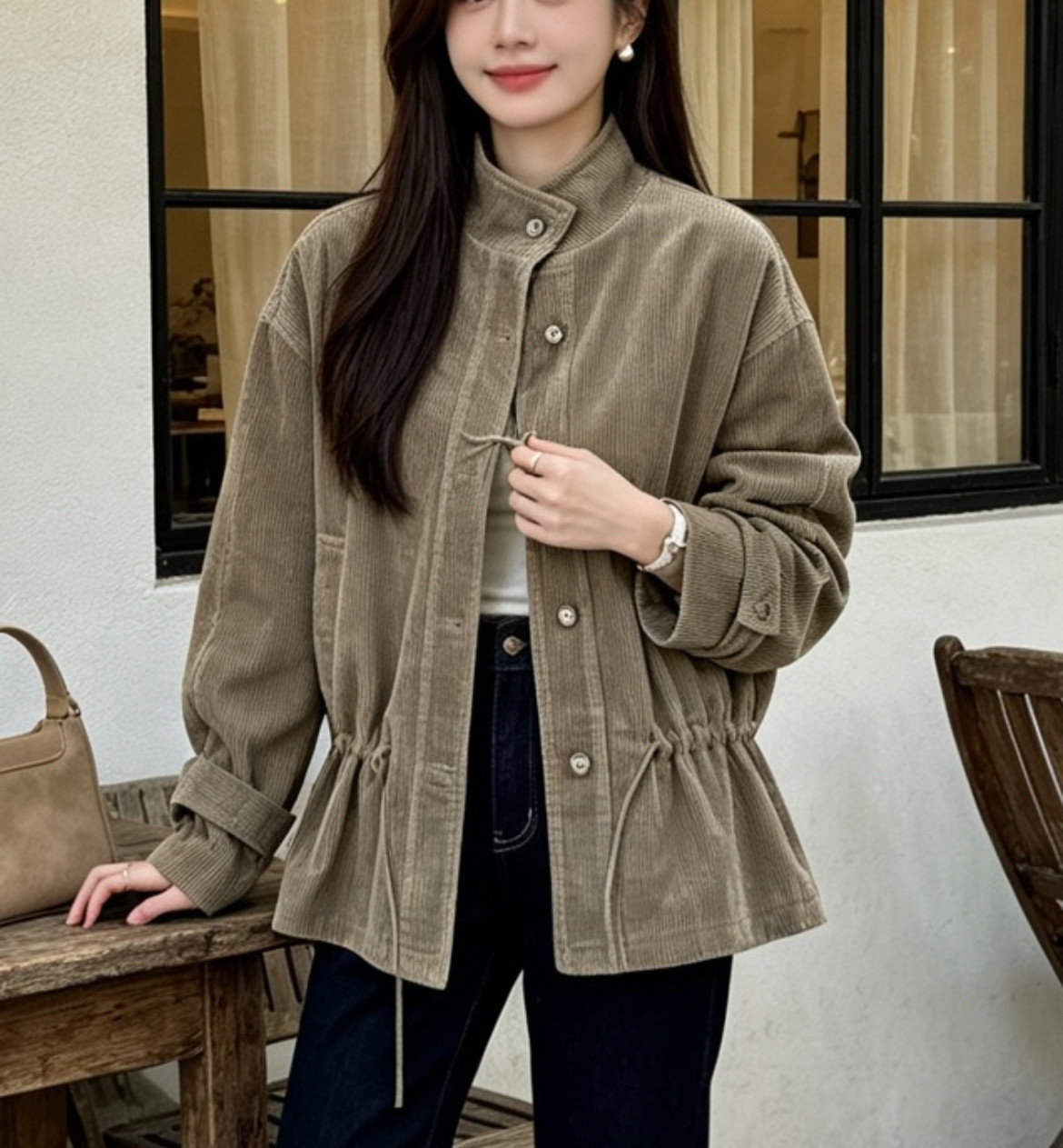 2026秋冬新大码女胖妹妹宽松休闲灯芯绒外套显瘦200斤上衣