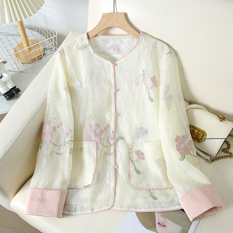 中年妈妈新中式国风刺绣外套