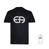 Armani阿玛尼男士 T恤潮 莱赛尔休闲上衣高端白色短袖 2025夏季 新款