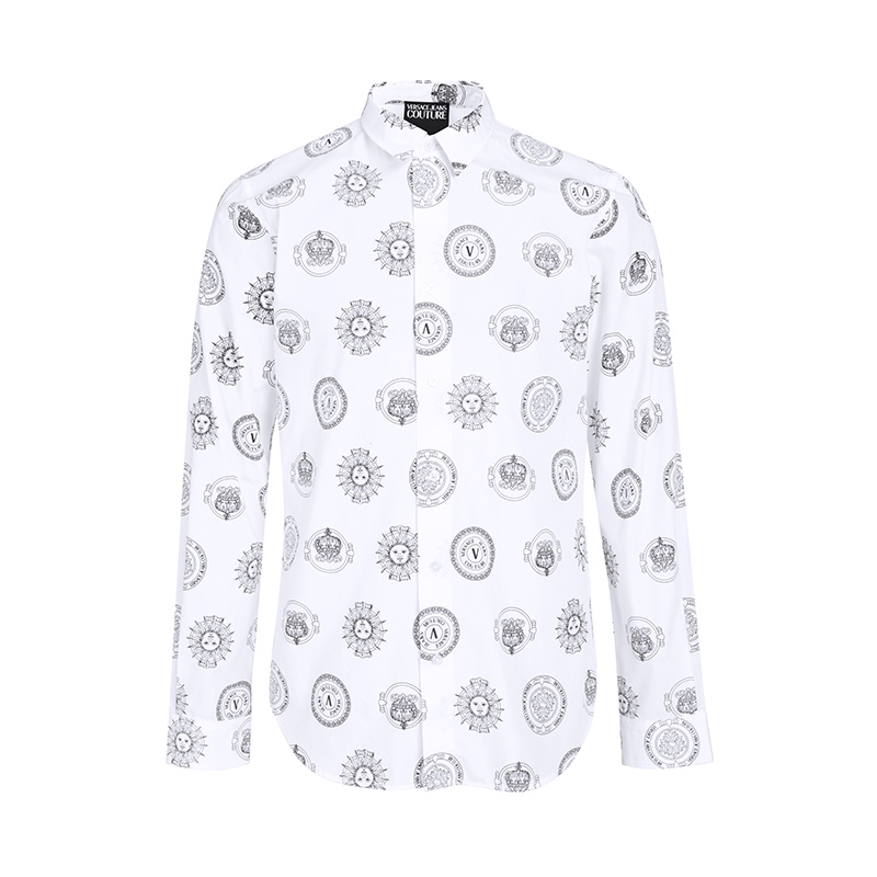 Versace/范思哲男士衬衣22早春新品单高级感商务休闲纯棉长袖衬衫