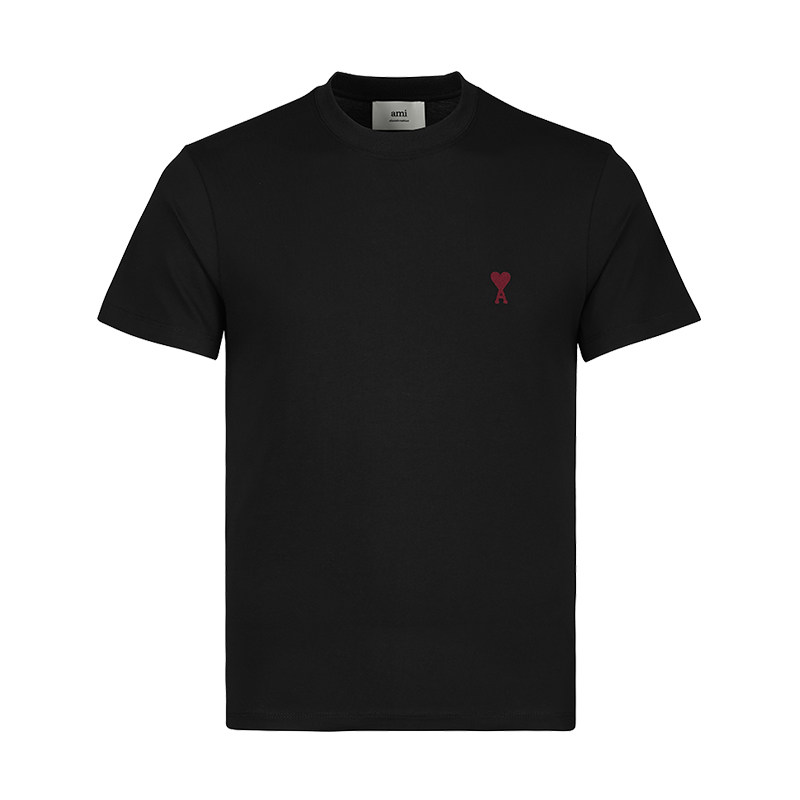 [保税仓]AMI男士2026新款刺绣爱心夏季纯棉半袖上衣全棉短袖T恤潮