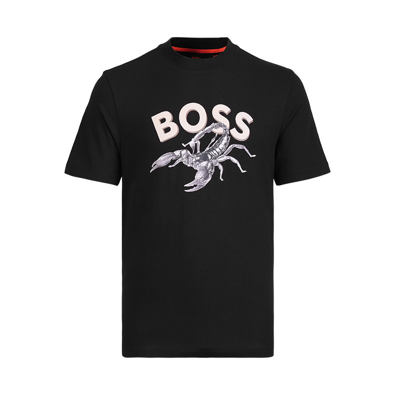 Hugo Boss男士2026新款春季打底衫美式休闲印花纯棉圆领短袖T恤潮