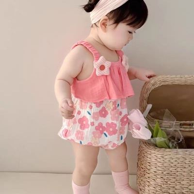 超萌婴儿服网红包屁衣婴儿夏季衣服女宝连体衣满月百天婴儿吊带