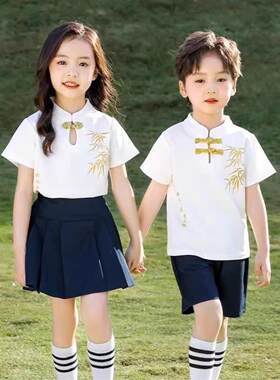 幼儿园园服儿童新中式国风大合唱演出服班服小学生校服毕业服装夏