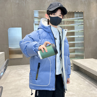 加厚外套中大童男孩棉衣 儿童冬装 巴拉线男童羽绒棉服冬季 2025新款