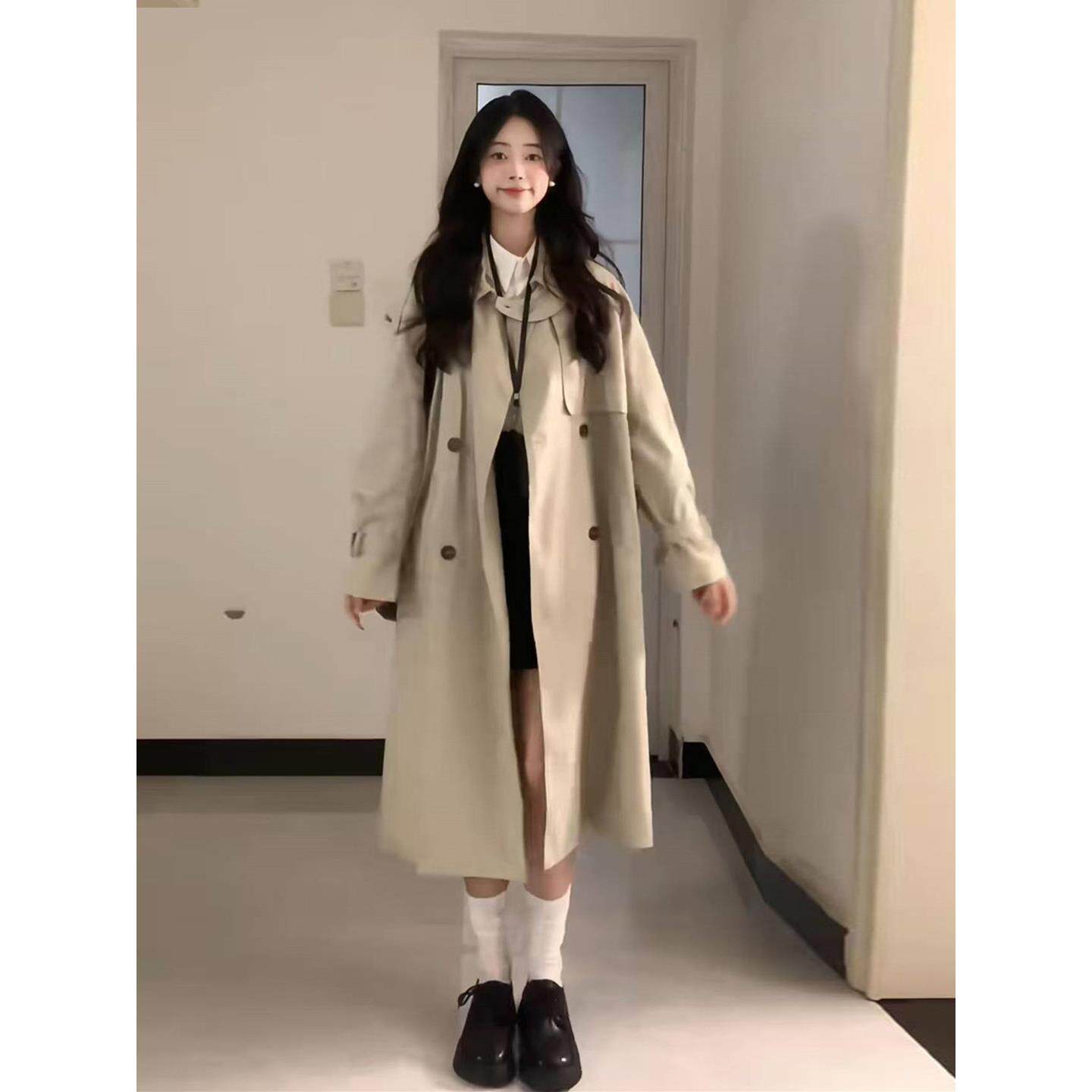 韩版风衣外套女2025秋季新款巨好看的中长款小个子正流行爆款薄款