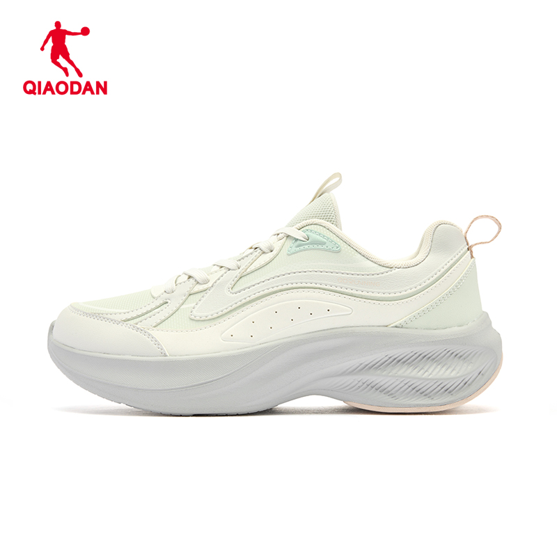 乔丹皮面粉色跑步运动鞋女子冬季新款官方正品防水厚底增高休闲鞋