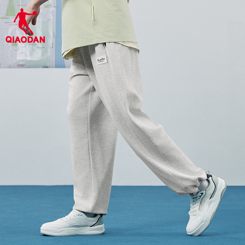 乔丹针织长裤男生商场同款2026夏季新款宽松休闲直筒裤子灰色卫裤