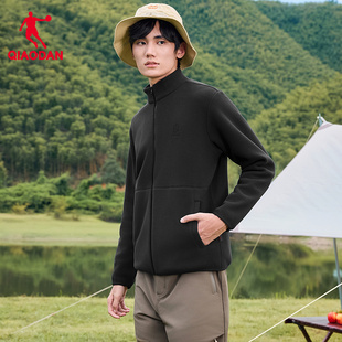 乔丹POLARTEC抓绒衣男士2025冬季新款户外保暖立领外套冲锋衣上衣