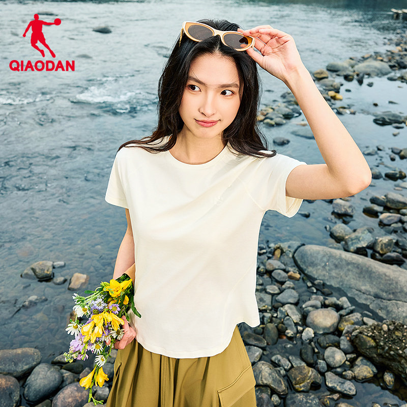 乔丹户外运动短袖T恤女士2026夏季新款显瘦透气速干休闲彩色上衣