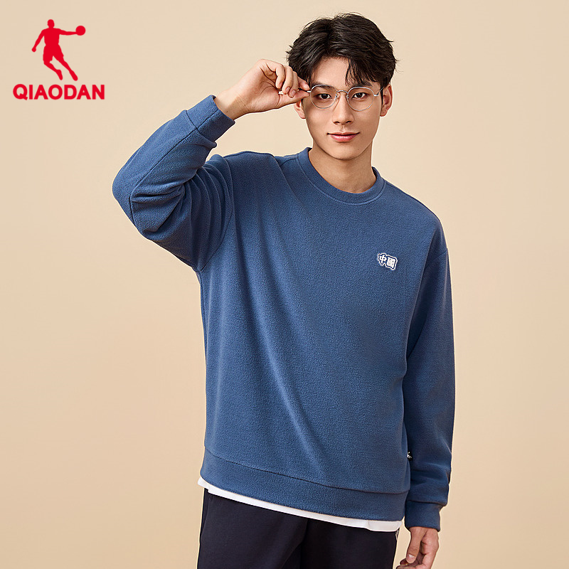 中国乔丹抓绒男圆领卫衣保暖