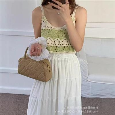 设计感小众简约镂空叠穿小吊带背心女一字肩洋气短款薄款上衣可爱