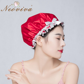 NEOVIVA浴帽女防水洗澡帽双层沐浴帽头套成人厨房做饭防油烟帽子