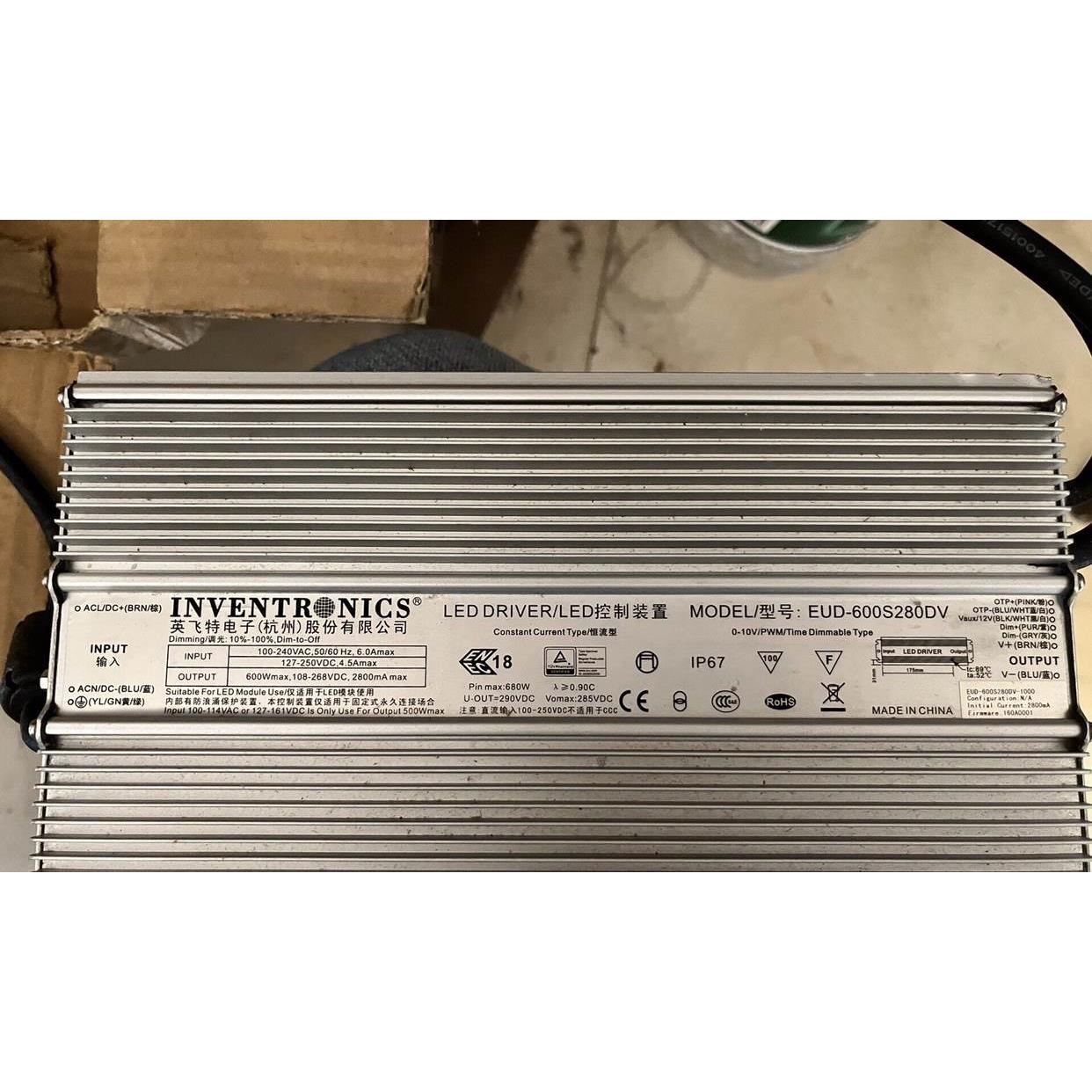 英飞特防水电源600W DC108-268V 2800mA EUD-600S280DV