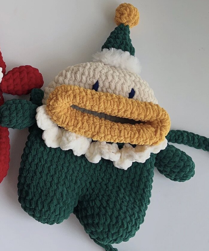 HAND-WOVEN SANTA CLAUS BIG MOUTH BAG MATERIAL BAG CROCHET FINISHED CUTE LITTLE OLD MAN DOLL BAG BAG GIFT GIRLFRIEND