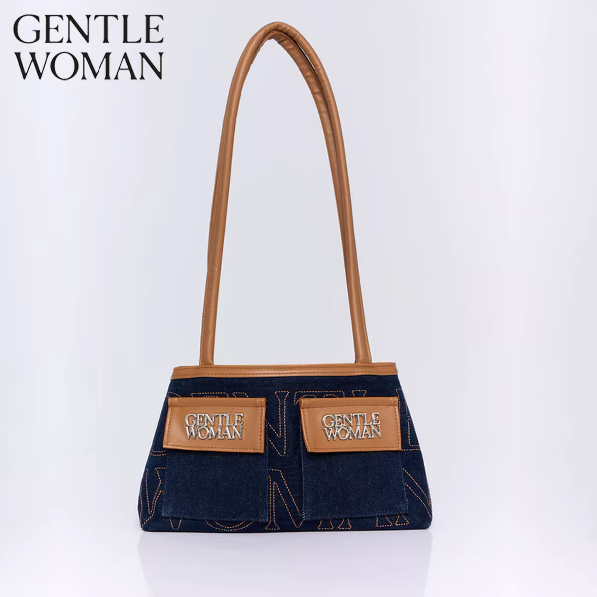 GENTLEWOMAN品牌折扣店复古字母印花单肩包女百搭大容量手提包女