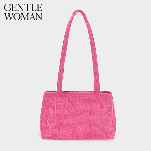 Gentlewoman品牌折扣店编织芭蕾包新款字母刺绣腋下包小众单肩包
