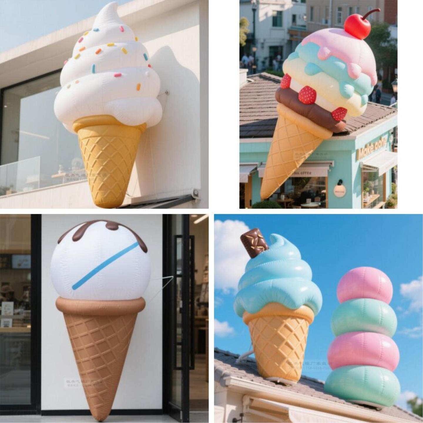 奶茶店充气冰淇淋气模仿真甜品夏天雪糕卡通户外商场集市露营展览