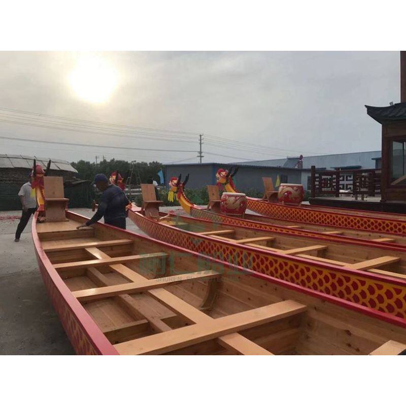 端午节赛龙舟龙船旱地国际比赛标准8人12人22人木质玻璃钢船定制