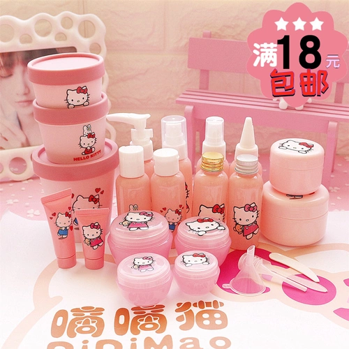 Hello Kitty, мультяшная бутылка, косметическая тара, розовый распылитель, лосьон, маска для лица