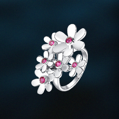 VSCH 双色雏菊戒指 小众原创设计高级感轻奢配饰指环2024新款