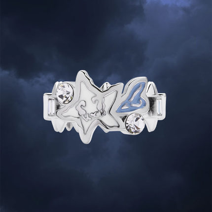 VSCH LUCKY STAR 铆钉融化星星戒指  国潮流街头说唱嘻哈hiphop