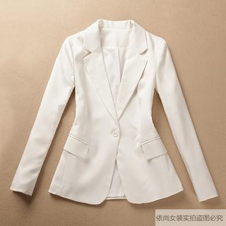 清仓2023春秋新款小西装一粒扣修身气质上衣修身显瘦白色西服外套