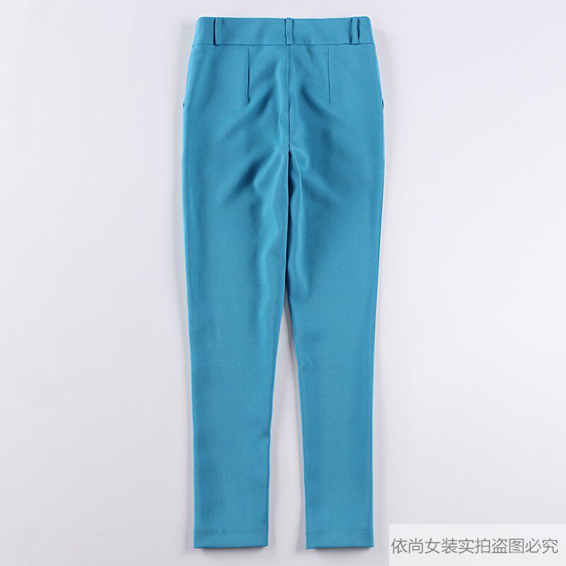 夏装新款女裤薄款直筒九分裤职业西装裤 百搭修身包臀小脚裤子