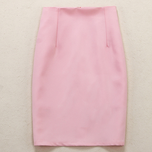 包裙 裙子粉色一步裙职业装 夏季 职业裙半身裙女短裙工作裙西裙西装