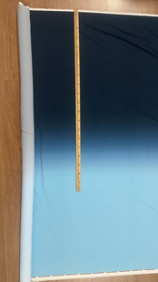新款舞蹈服装布料数码印染颜色.墨蓝色渐变浅蓝弹力雪纺面料