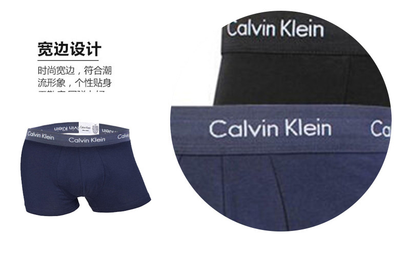 Calvin Klein/卡尔文克雷恩高腰平角内裤3条装棉质透气CK男士内裤