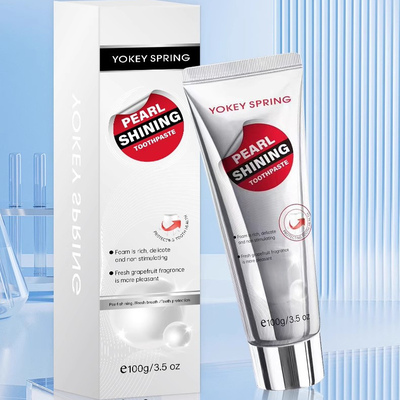 到手5支！英国进口郁肌泉YOKEY SPRING珍珠亮白牙膏去渍抗牙结石