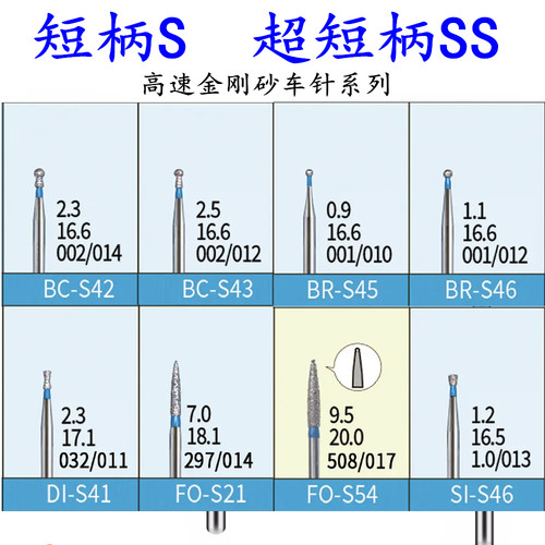 BR短柄超短柄BC FO SO TCTR等TF-SS31平头圆头锥形高速金刚砂车针