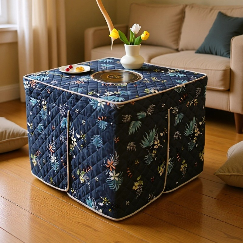 2025新款烤火桌子罩套正方形冬季电暖炉罩烤火被子桌布加厚高级感