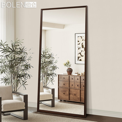 BOLEN中古风实木防爆落地全身镜