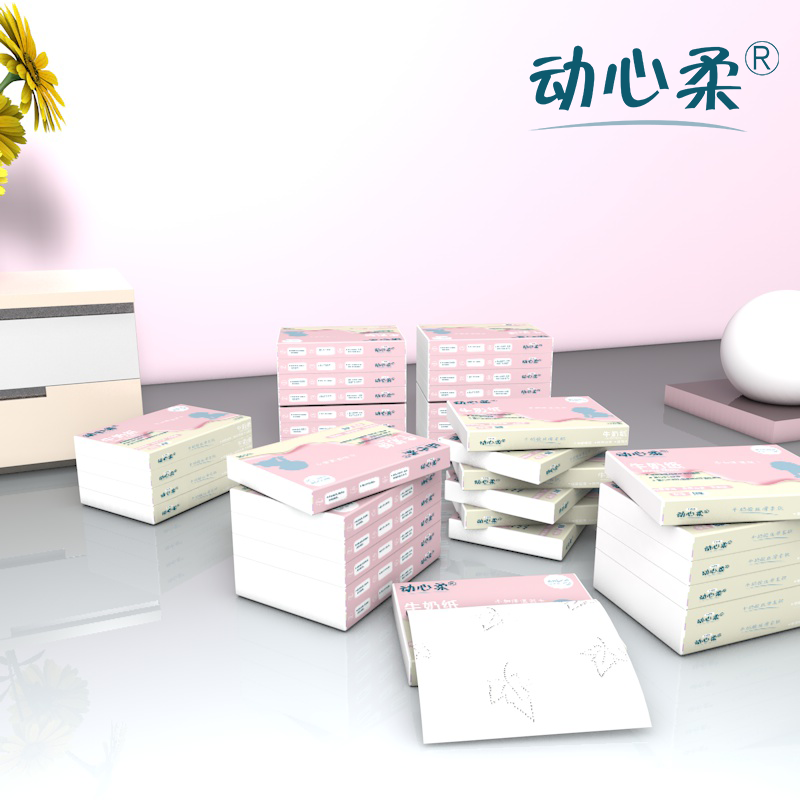 安宝怡动心柔婴儿柔纸巾40抽x32包超值装礼盒宝宝面巾纸云柔抽纸 - 实物图