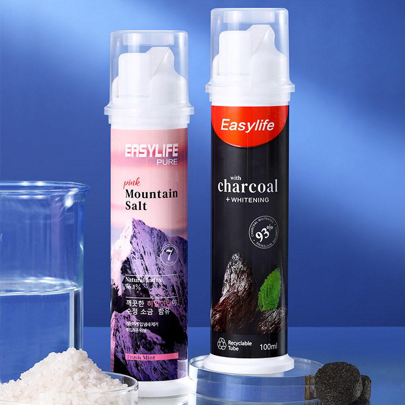 一肆生活净白牙齿亮白清洁牙齿去牙渍清新口气竹炭海盐深洁牙膏