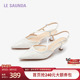 莱尔斯丹新款 5M51405 女鞋 时尚 优雅简约通勤包头后空凉鞋