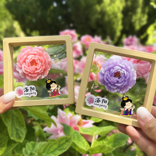 河南洛阳牡丹花文创冰箱贴伴手礼
