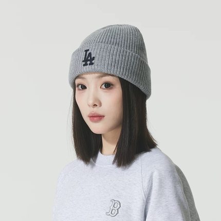 MLB新款经典款男帽女帽毛线帽针织帽子刺绣logo保暖帽子3ABNBM256
