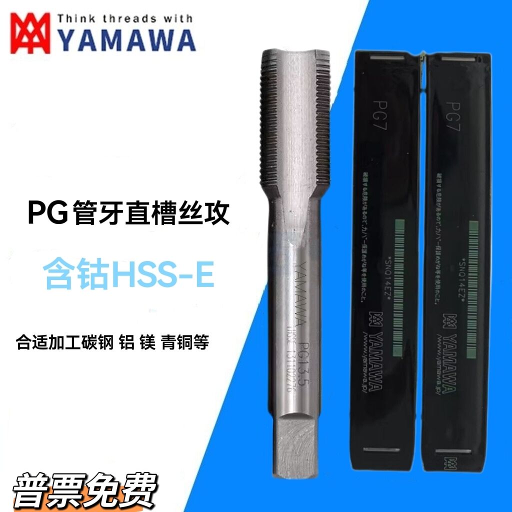 进口HSS-E德标螺纹丝攻80度管牙直槽丝锥PG7 PG9 PG11/13.5/16/21