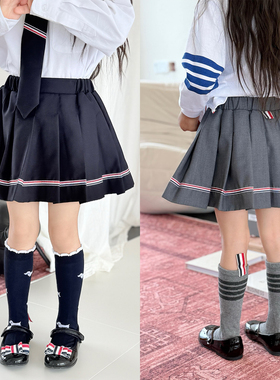 经典款TB春秋女中大儿童女宝班服经典学院风王心凌百褶裙子半裙裤