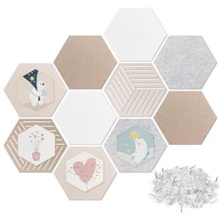 跨境直供自粘六边形镂空毛毡板套装客厅背景墙电视墙工作室装饰板