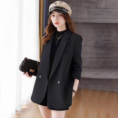 2025新款春秋黑色西装外