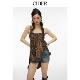 豹纹蝴蝶结裙雪纺性吊带连衣裙114339696 CIDER美式 明星同款