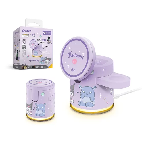 XPower x Sanrio Kuromi GE1 Qi2迷你掌心5合1 MagCharge 充电器