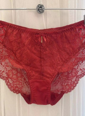 韩国EBLIN本命年红色精美吊坠蝴蝶结时尚诱惑蕾丝性感女士平角裤